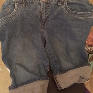 Comfortable cuffed blue jean shorts